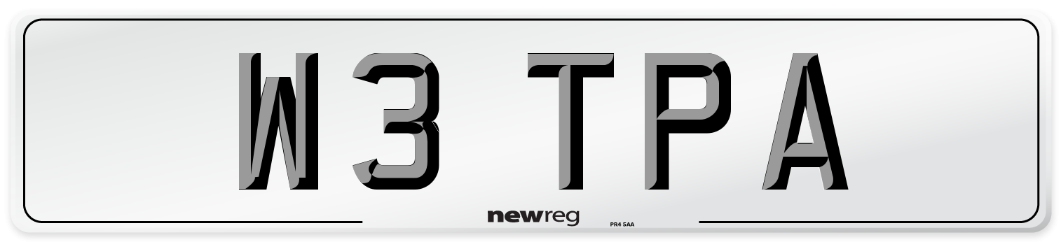 W3 TPA Number Plate from New Reg